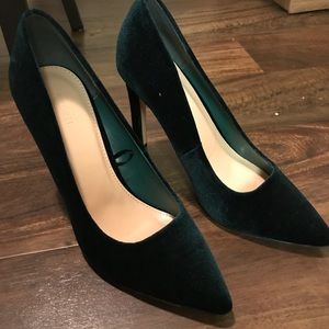 Green Velvet Heels